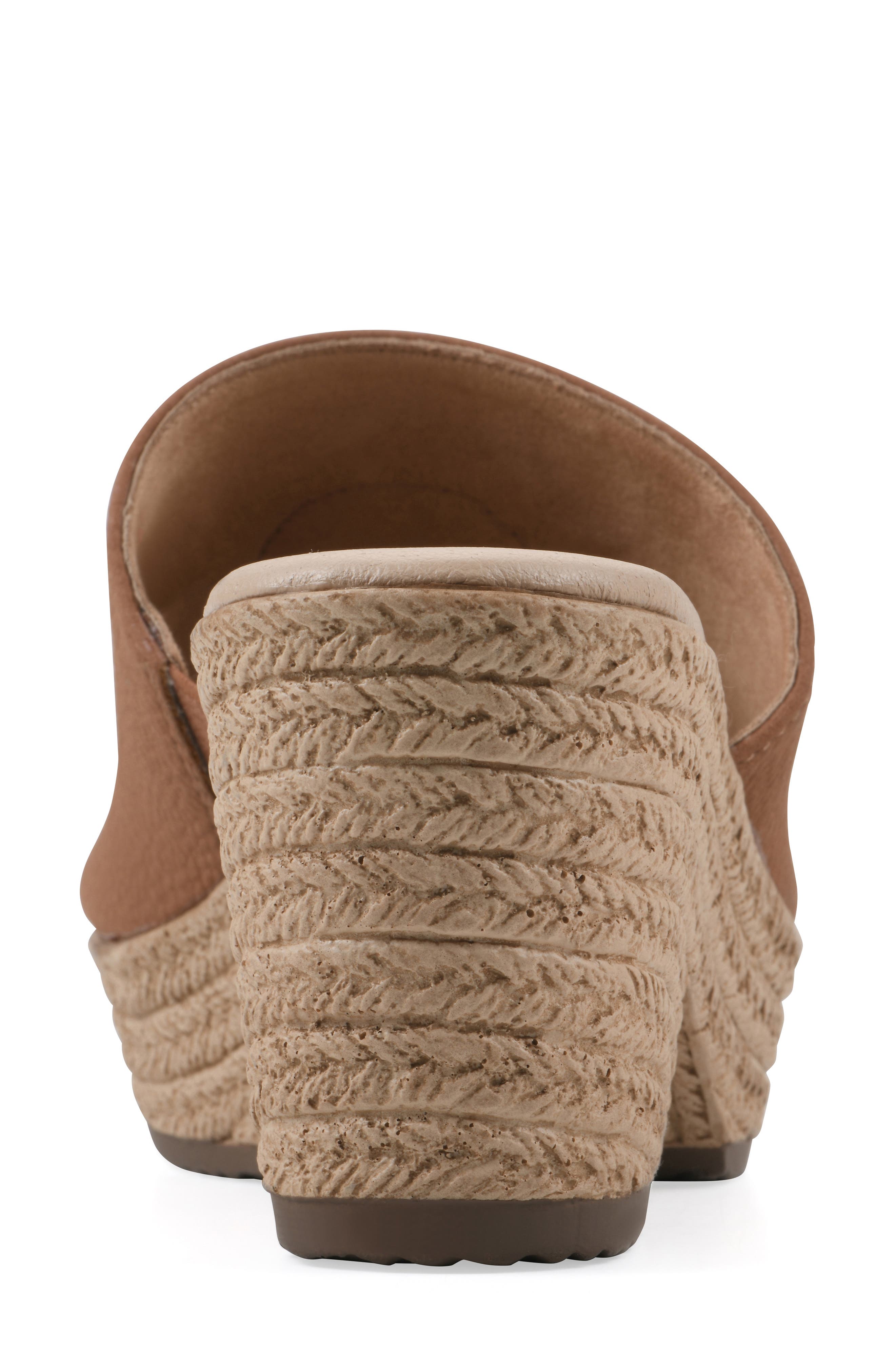 Birkley Wedge Sandal, Alternate, color, COGNAC/ TUMBLED/ NUBUCK