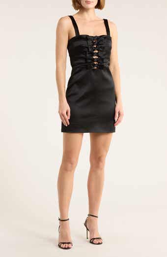 Veronica Beard Kennedy Bow Front Satin Minidress