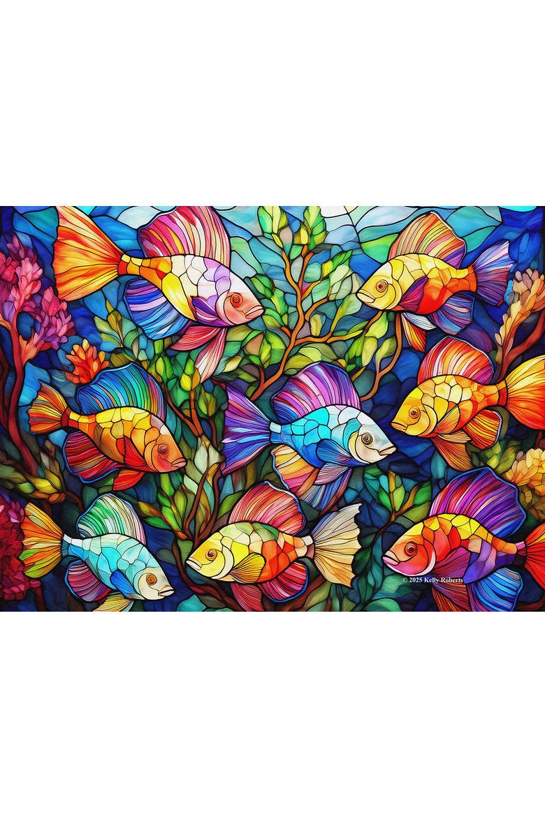 Beta Fish Stained Glass 1000 piece Jigsaw Puzzle for Adults, Alternate, color, Multicolor