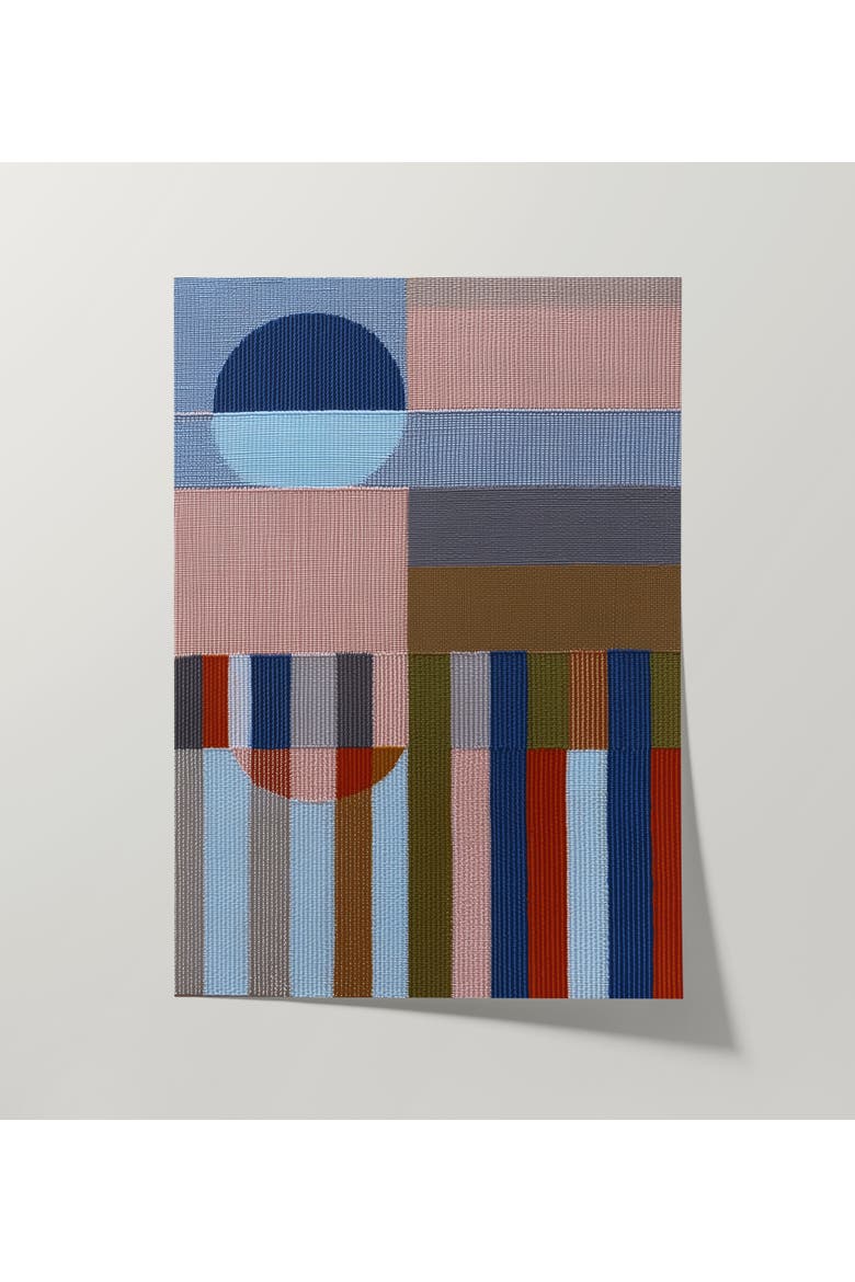 Woven Perspectives No. 06 Geometric Abstract Art Print, Alternate, color, Natural Oak Frame - 12x16