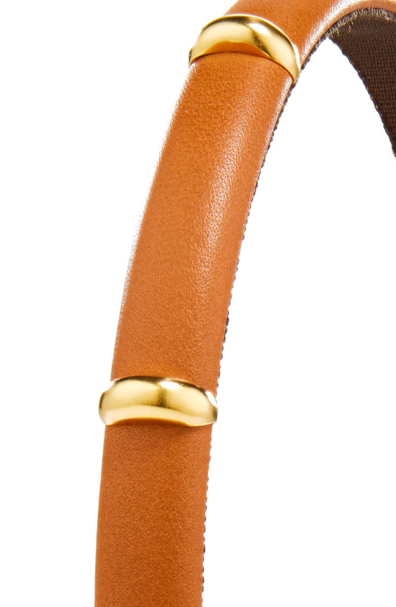 L. Erickson Chiara Faux Leather Headband, Alternate, color, Brown