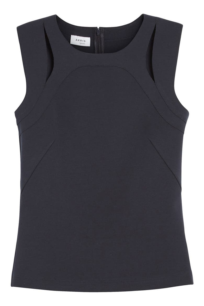 Cutout Stretch Jersey Tank, Alternate, color, NAVY