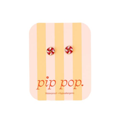 Pip Pop Peppermint Stud Earrings In Gold