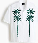 H&M Relaxed Fit Embroidered-motif Resort Shirt