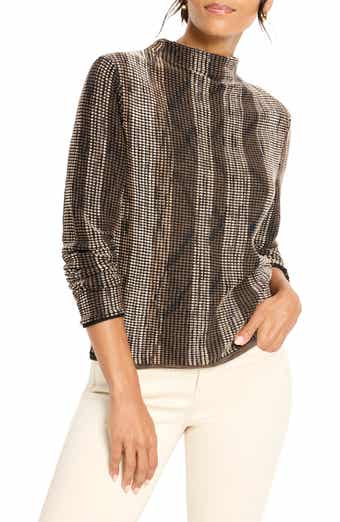 NIC+ZOE Ombré Pixel Knit Funnel Neck Sweater