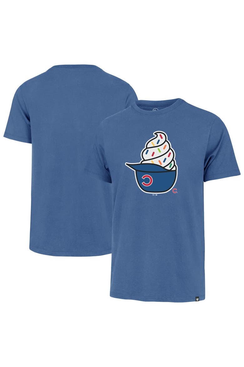 Men's '47  Royal Chicago Cubs Ice Cream Helmet Franklin T-Shirt, Main, color, Royal
