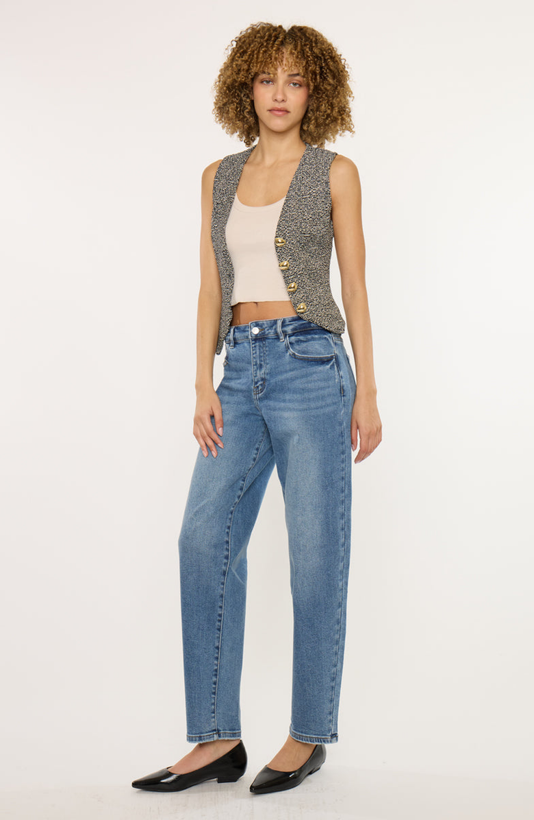 KanCan Grace Essentials High Rise Slim Barrel Jeans, Alternate, color, Medium Wash