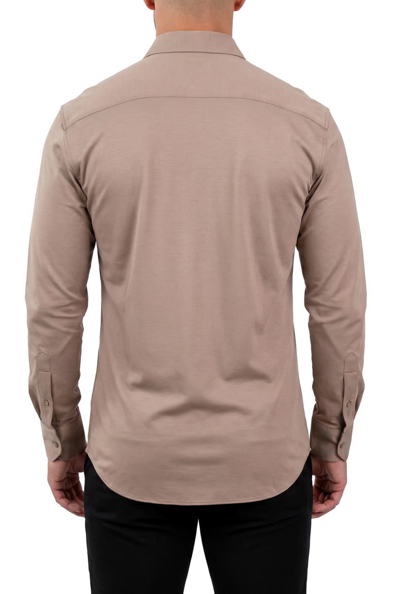 Einstein Contemporary Fit Button-Up Shirt, Alternate, color, BROWN
