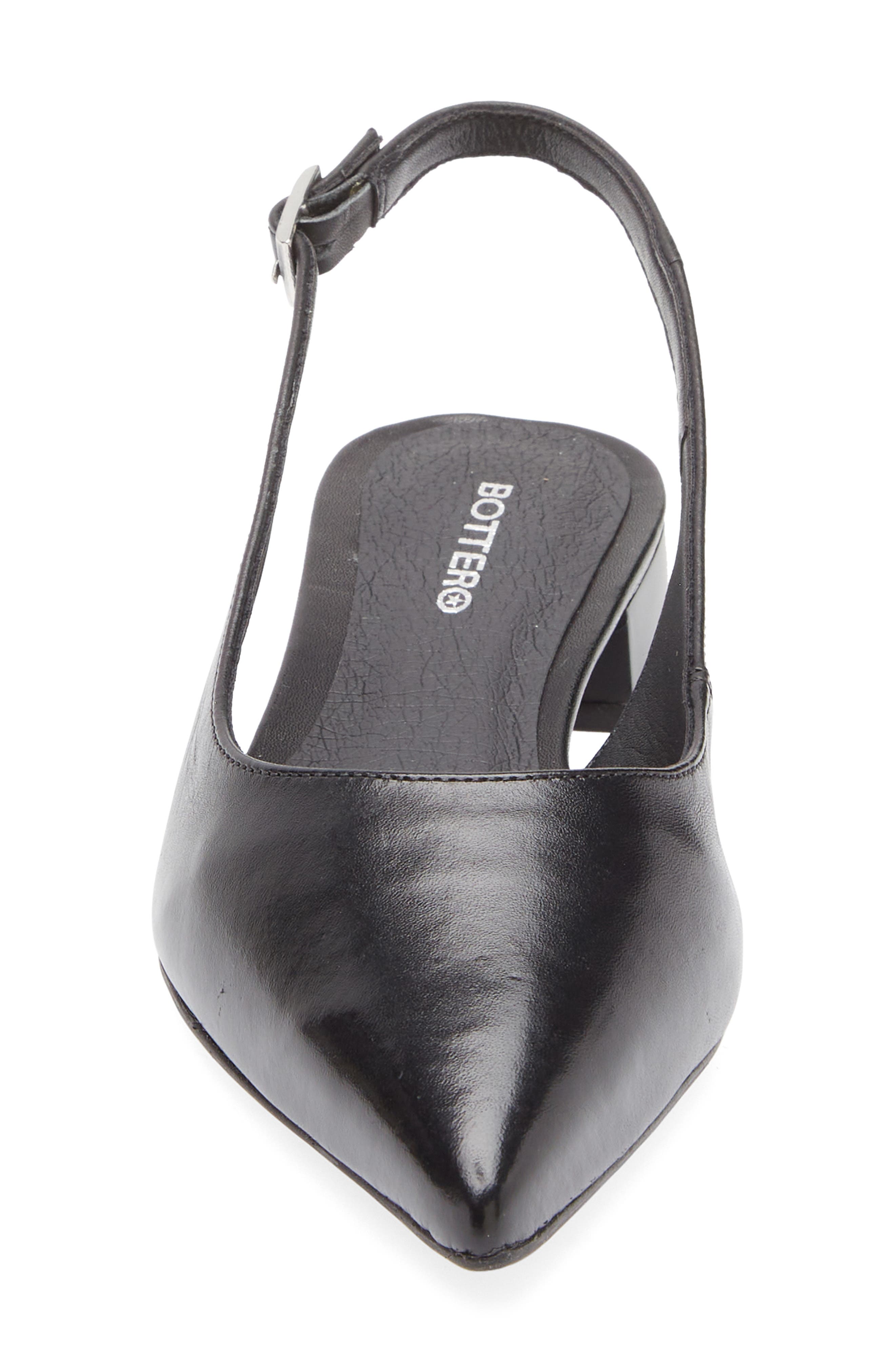 Bottero Alessandra Slingback Pointed Toe Flat, Alternate, color, Preto
