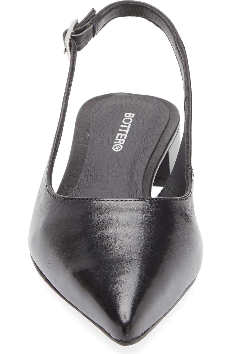 Bottero Alessandra Slingback Pointed Toe Flat, Alternate, color, Preto