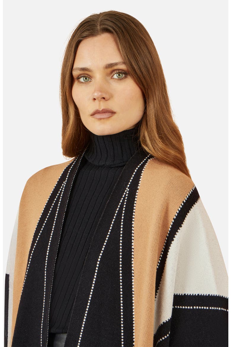 Colour Block Cape, Alternate, color, Brown