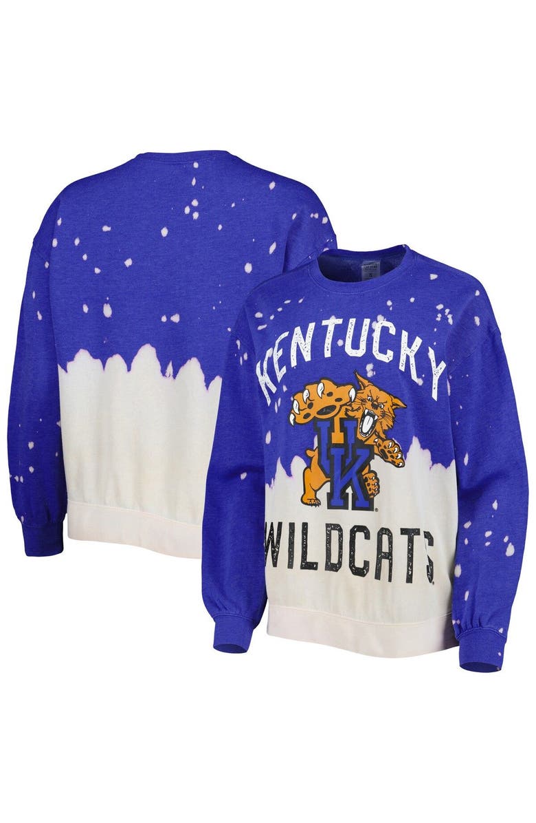 GAMEDAY COUTURE Women's Gameday Couture Royal Kentucky Wildcats Twice As Nice Faded Dip-Dye Pullover Long Sleeve Top, Main, color, Royal