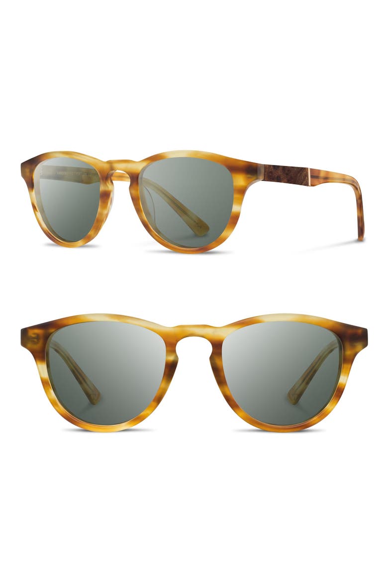 'Francis' 49mm Polarized Sunglasses, Main, color, MATTE HONEY/ ELM/ G15P