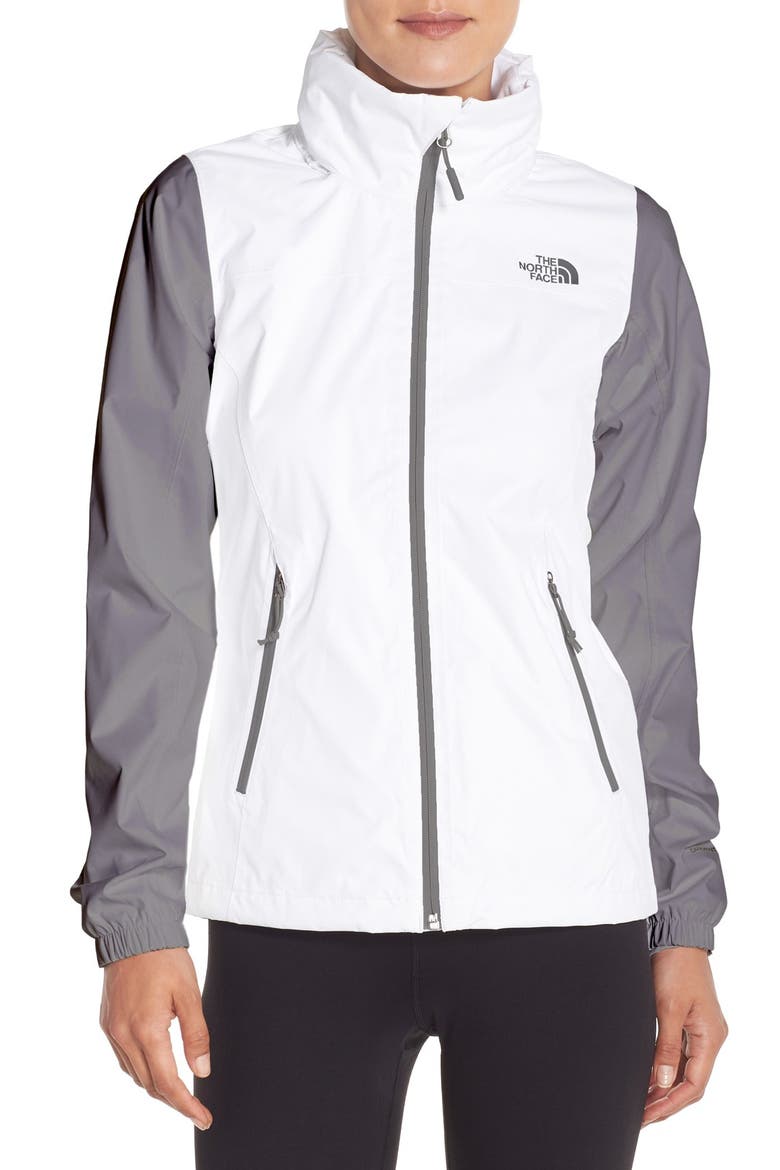 Resolve Plus Waterproof Jacket, Main, color, TNF WHITE/ MID GREY