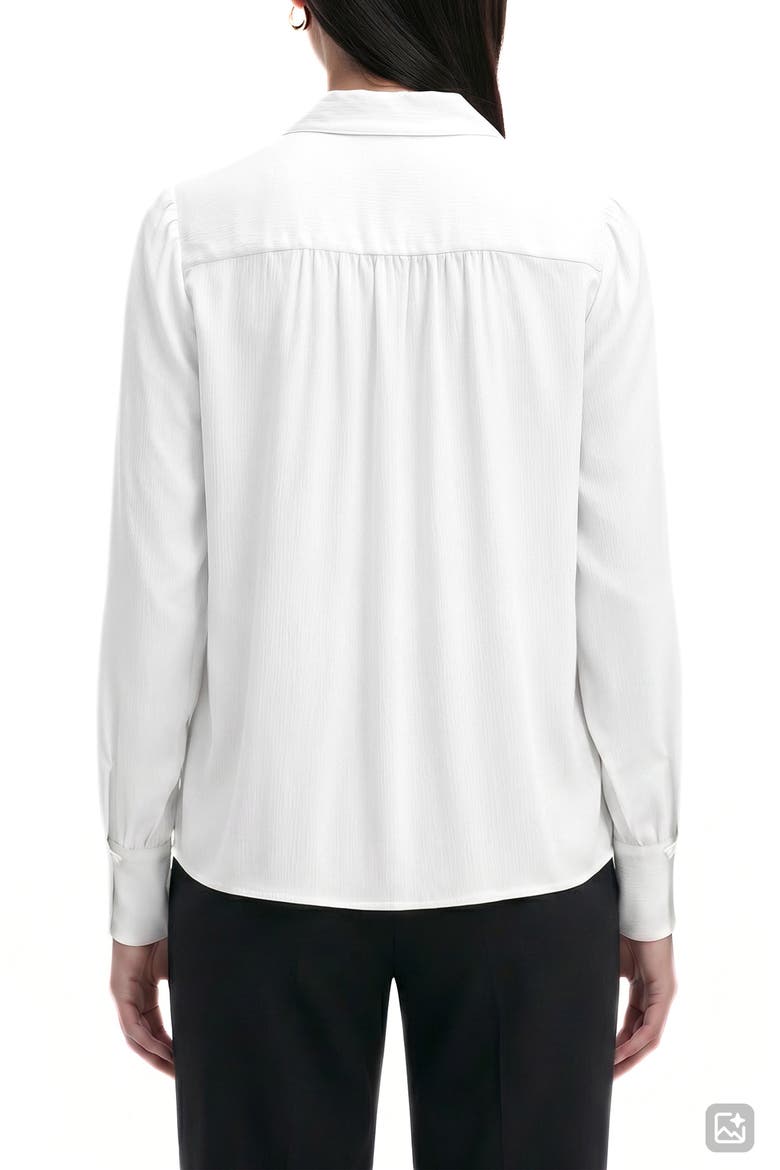 Textured Crepe Long Sleeve Top, Alternate, color, WHITE DOVE