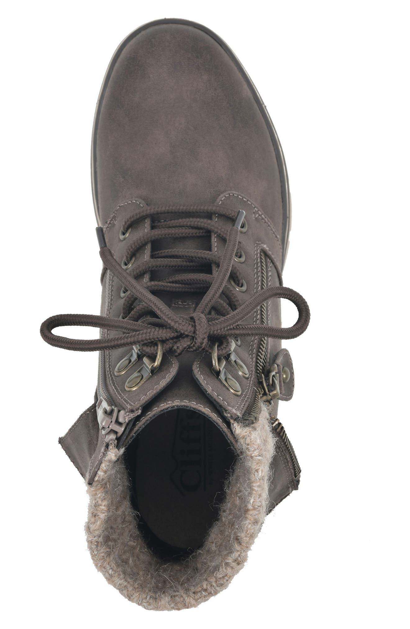 CLIFFS BY WHITE MOUNTAIN Kaylee Boot, Alternate, color, Stone/ Fabric/ Sweater