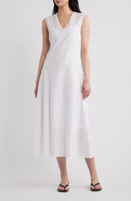 Theory Eyelet Fit & Flare Midi Dress