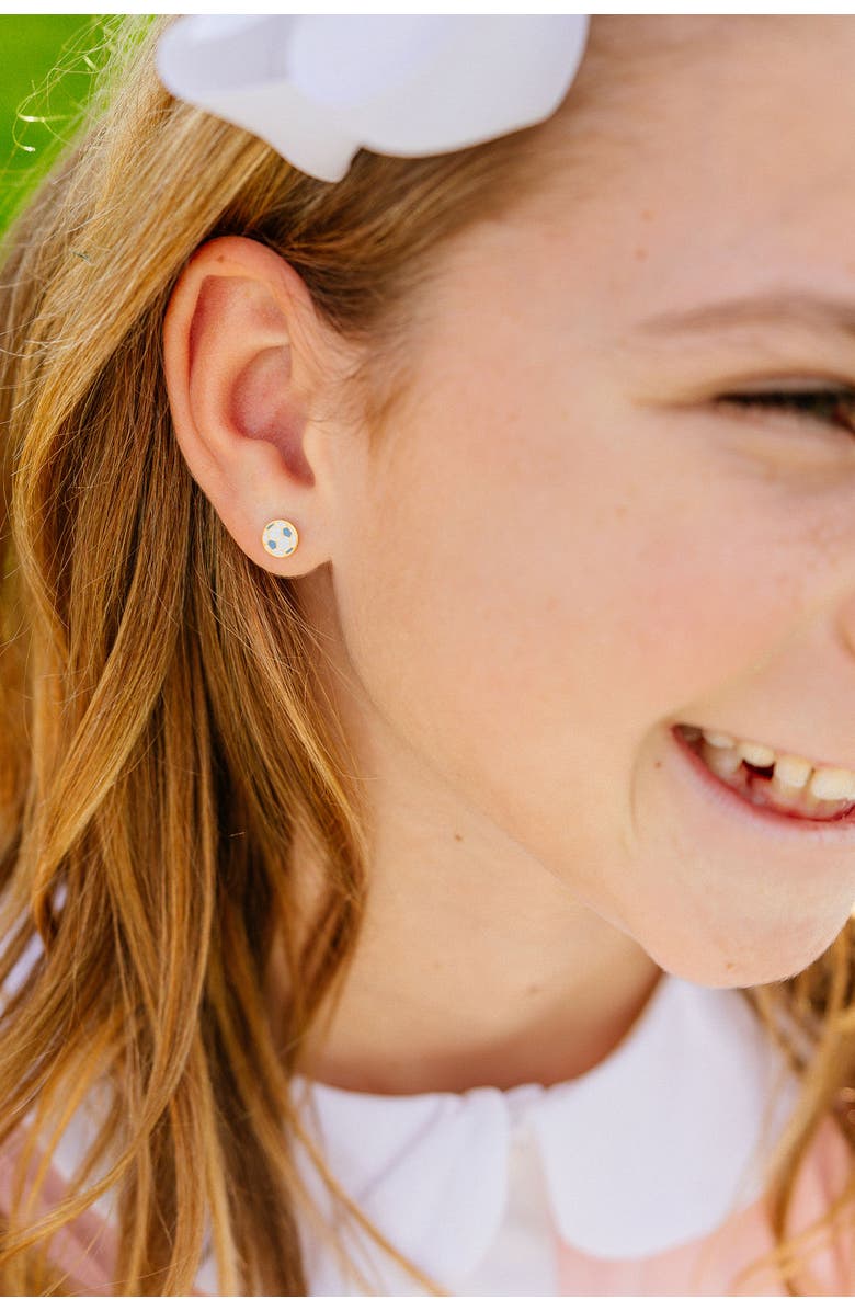 Pip Pop Soccer Ball Stud Earrings, Alternate, color, White