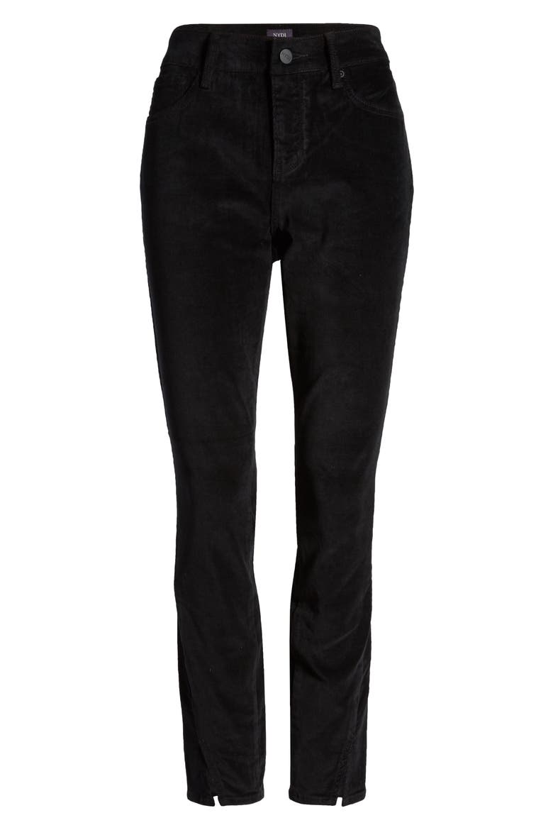 Ami Twisted Seam Split Ankle Skinny Jeans, Alternate, color, BLACK