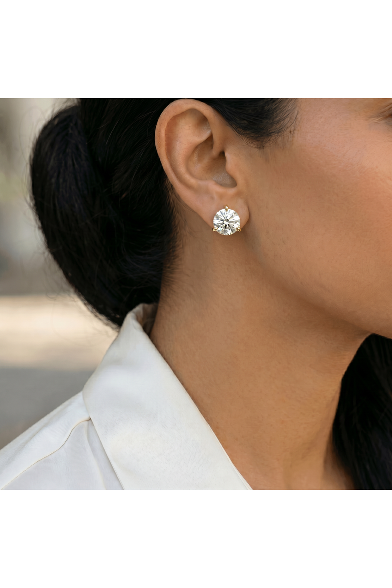 Certified 8 Ct tw 14k Gold Lab Grown Round-Cut Diamond Martini Studs, Alternate, color, 14k Yellow Gold