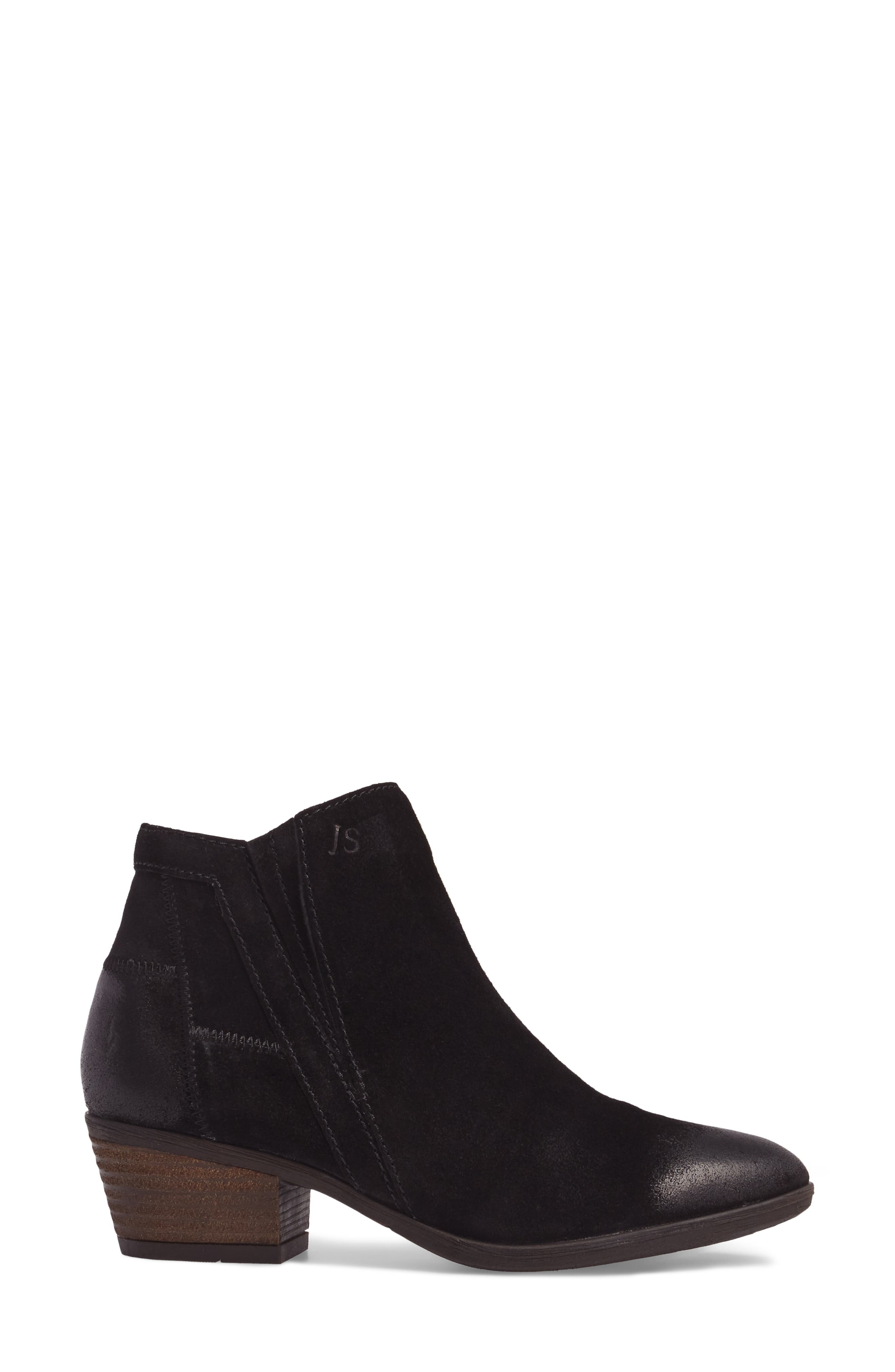 Daphne Bootie, Alternate, color, BLACK LEATHER