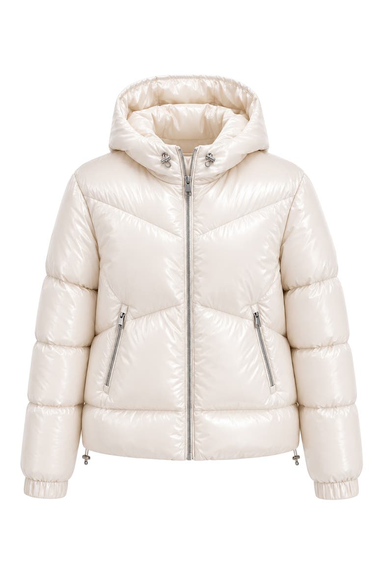 Water Resistant Hooded Puffer Jacket, Alternate, color, PASTEL PARCHMENT
