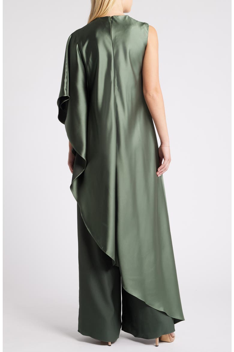 Drape Wide Leg Satin Jumpsuit, Alternate, color, OLIVE