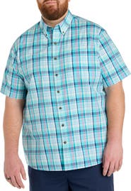 Harbor Bay by DXL Big & Tall Easy-Care Medium Plaid Sport Shirt V6