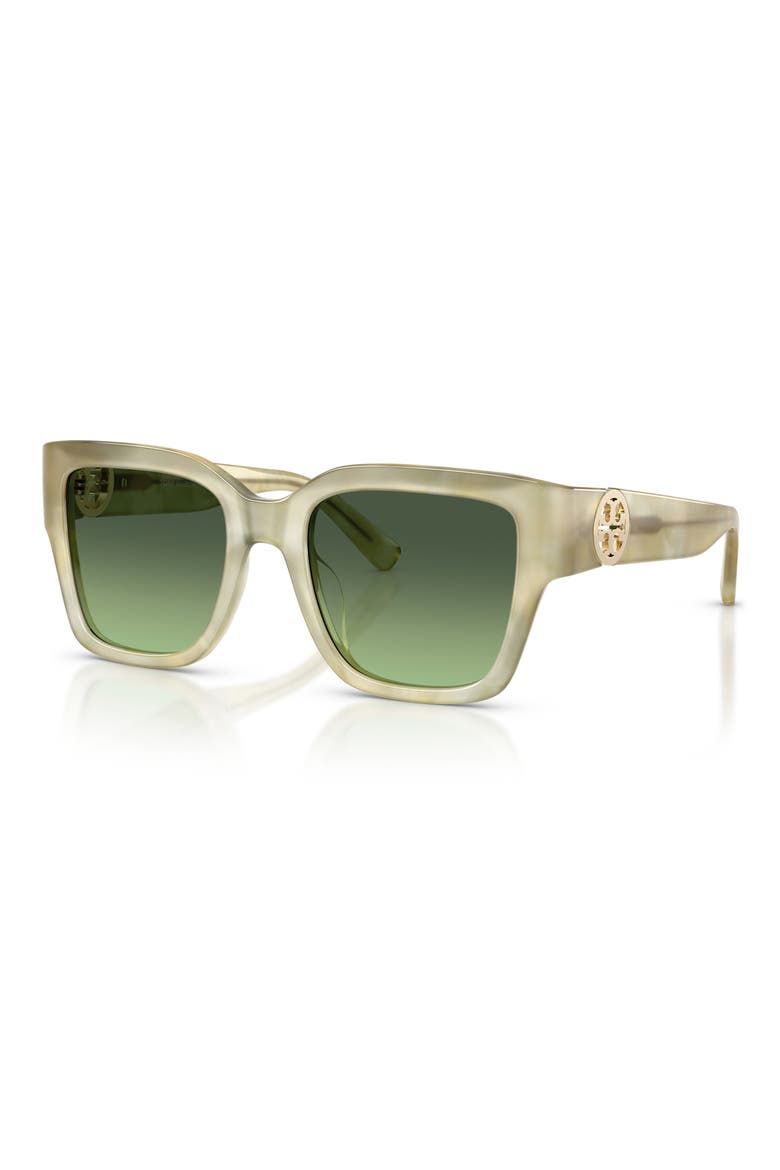 52mm Square Sunglasses, Alternate, color, GREEN MARBLE / GREEN GRADIENT