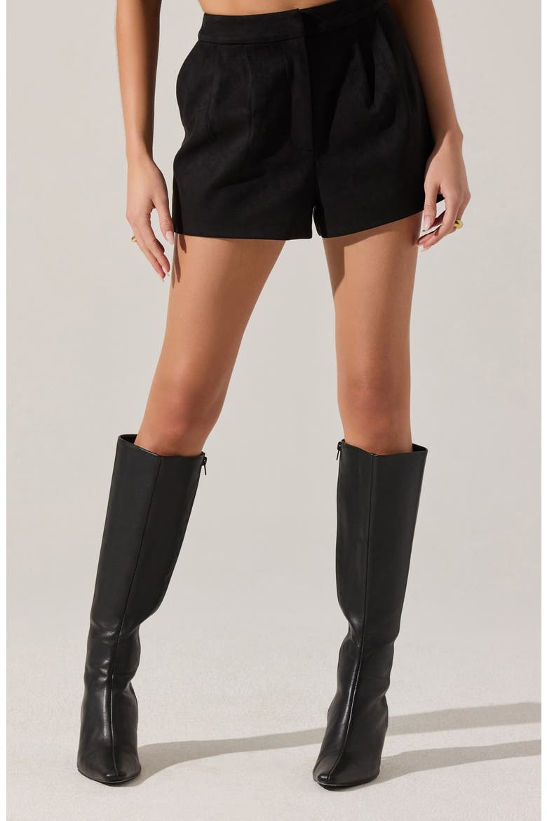 Jude Faux Suede Shorts, Main, color, BLACK