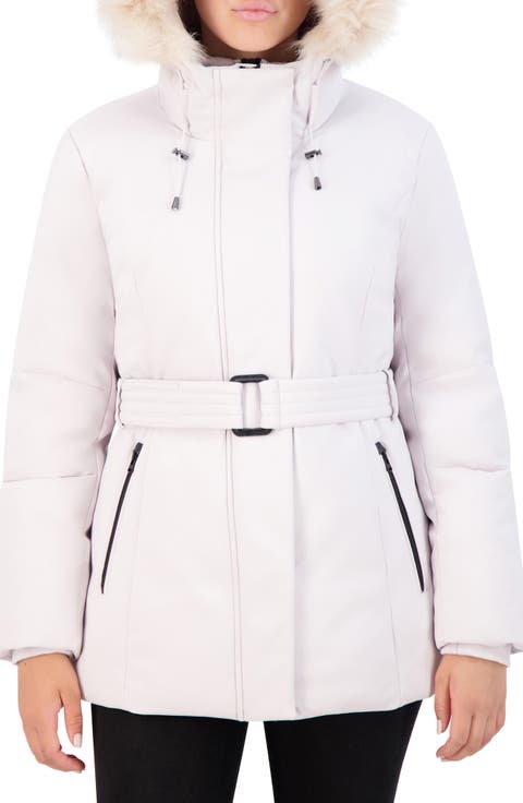 Water Resistant Belted Stretch Twill Jacket with Bib