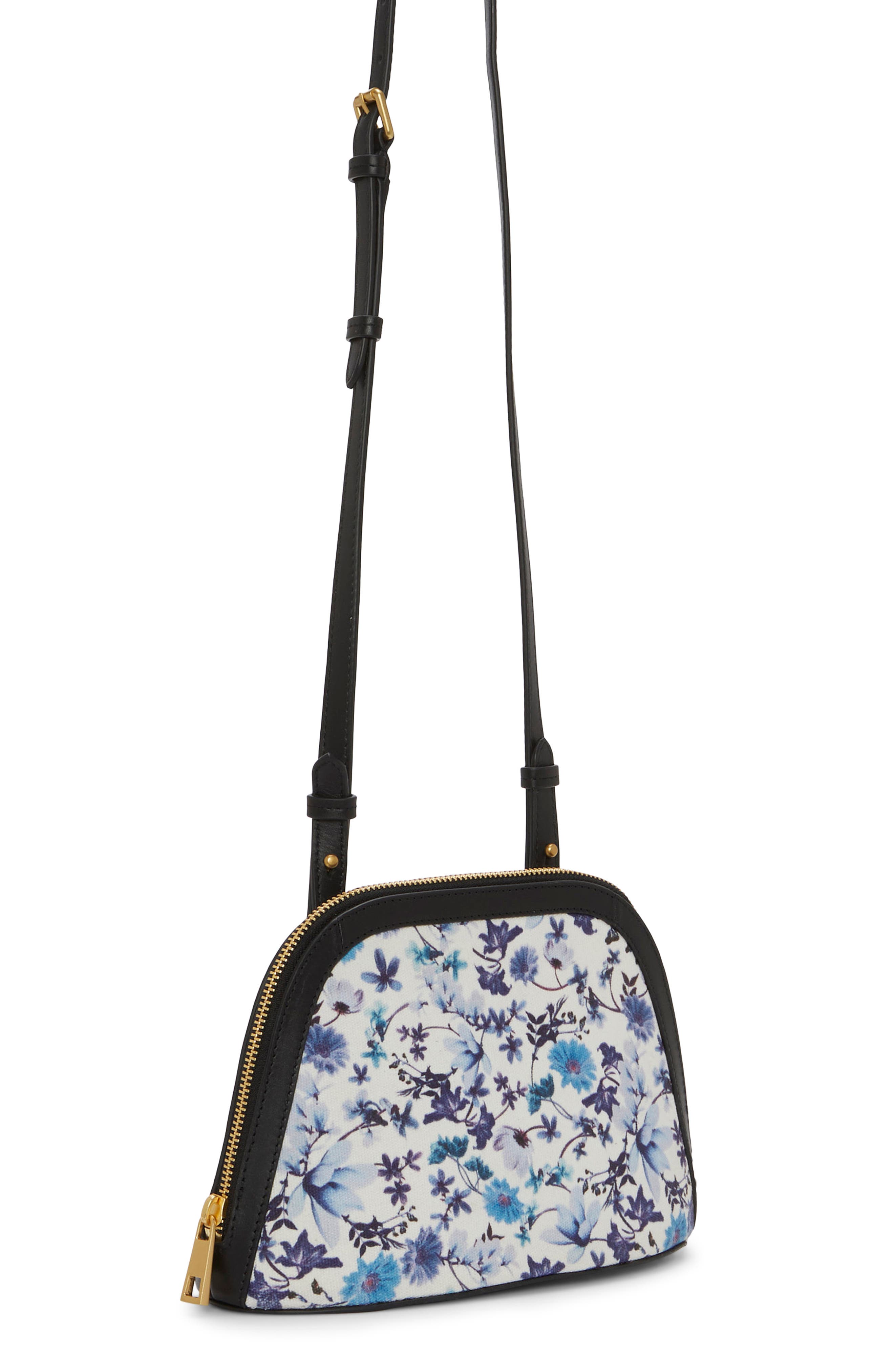 Vince Camuto Sabra Floral Print Crossbody Bag, Alternate, color, Blue