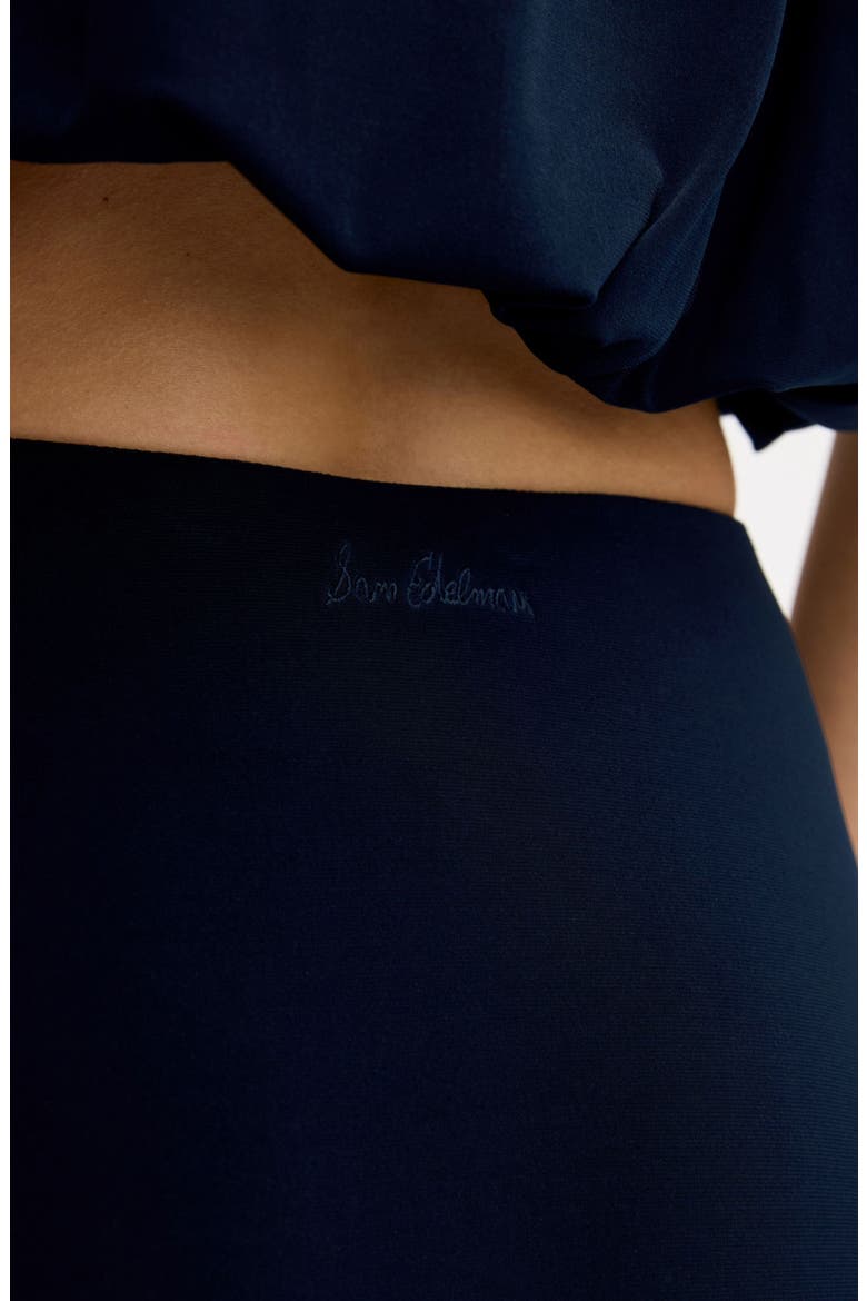 Gathered A-Line Midi Skirt, Alternate, color, NAVY
