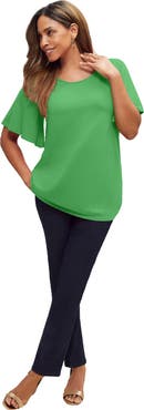 Jessica London Stretch Knit Flutter Sleeve Tunic