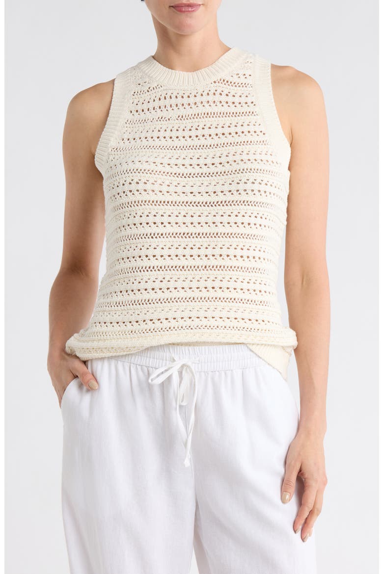 Open Stitch Sweater Tank, Main, color, BLEACHED SAND