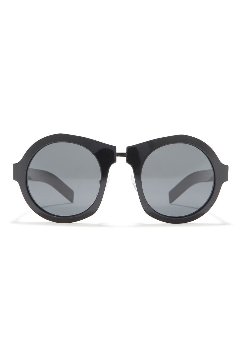 50mm Round Catwalk Sunglasses, Main, color, BLACK / GREY