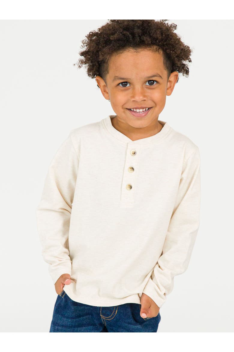 Knit Long Sleeve Henley Tee, Alternate, color, Heathered Oatmeal