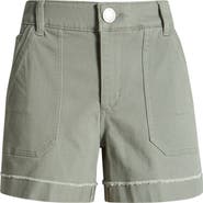 Wit & Wisdom 'Ab'Solution Frayed Patch Pocket High Waist Twill Shorts