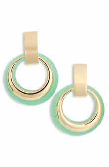 Resin Hoop Ring Drop Earrings
