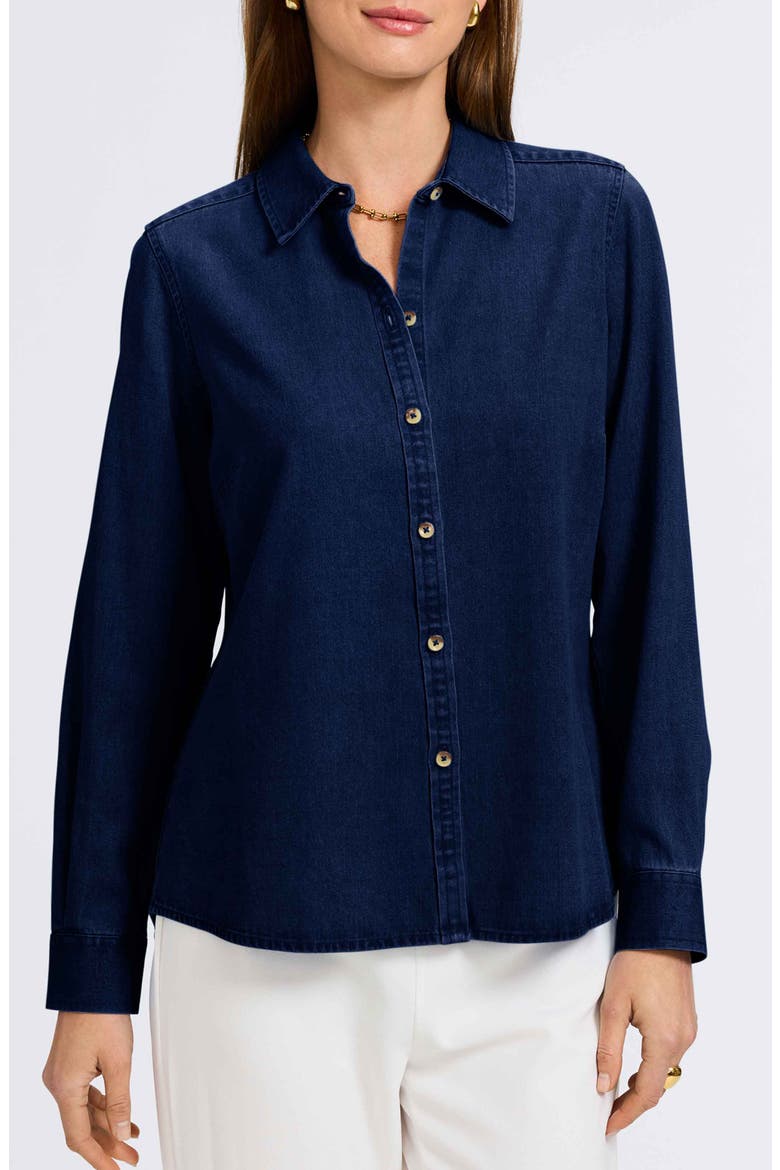 Hampton Denim Shirt, Main, color, DARK WASH