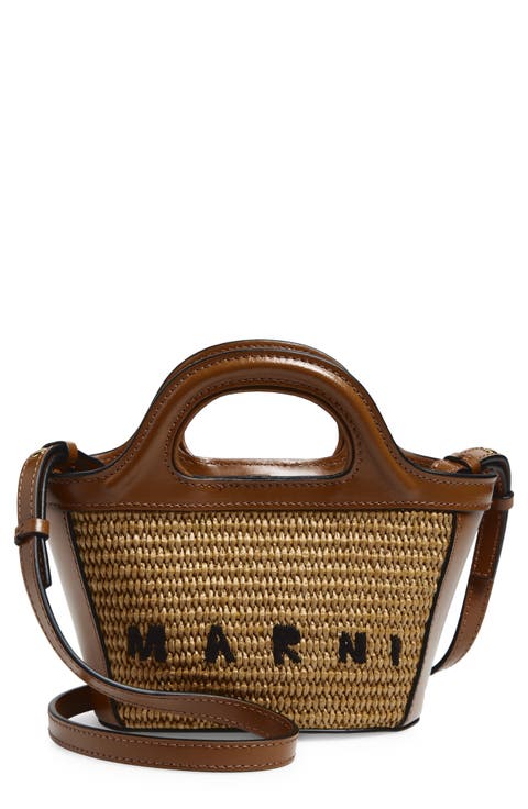 Micro Tropicalia Logo Woven Top Handle Bag