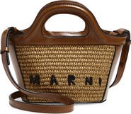 Marni Micro Tropicalia Logo Woven Top Handle Bag