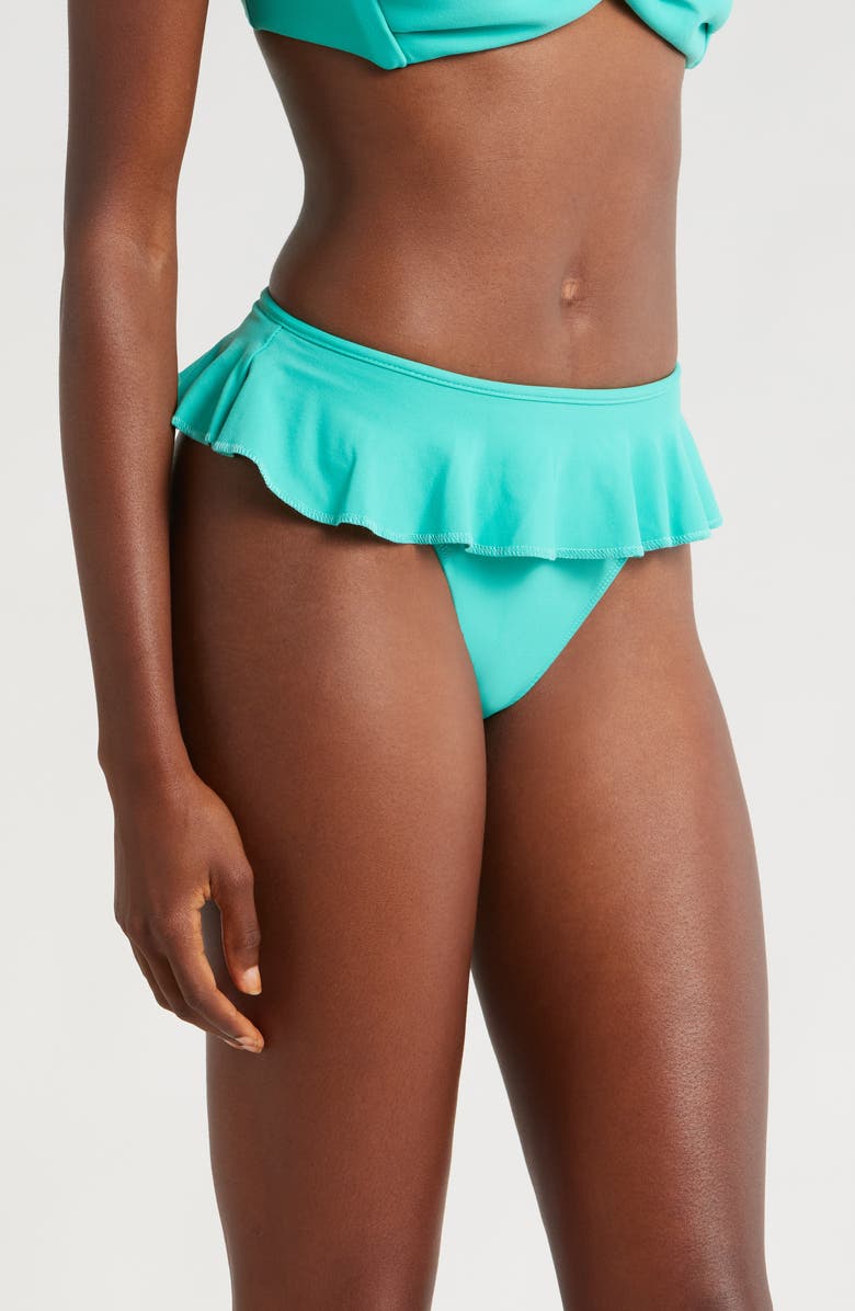MONTCE Tamarindo Ruffle Bikini Bottoms, Alternate, color, Teal
