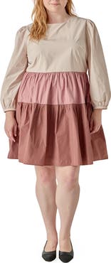 English Factory Colorblock Tiered Minidress