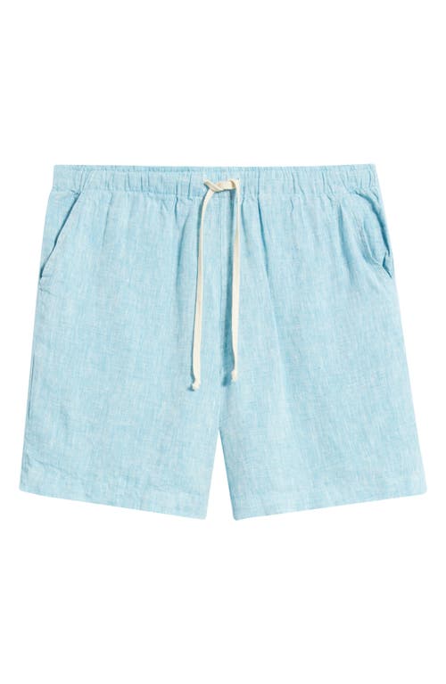 Alex Crane Bo Linen Drawstring Shorts In Blue