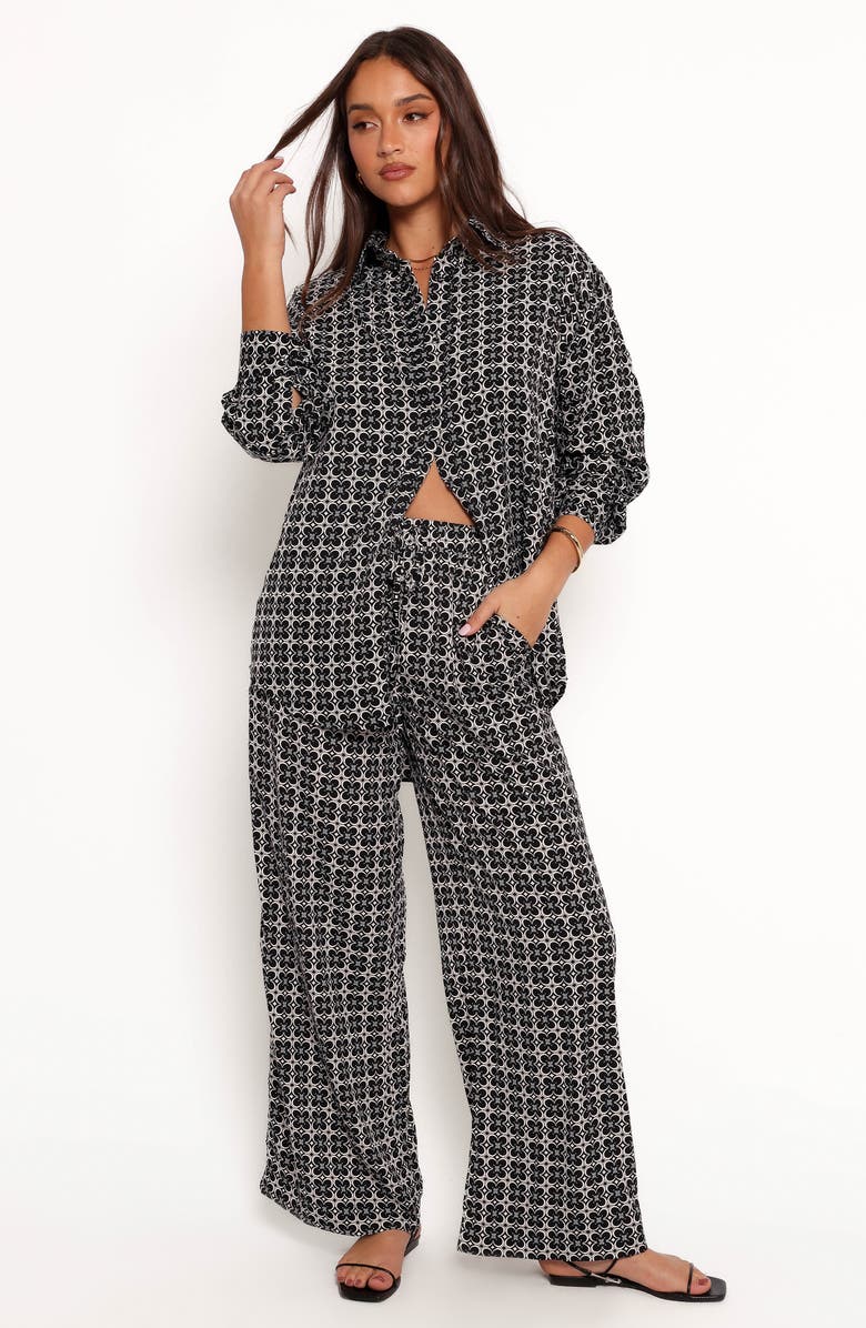 Petal & Pup Haddie Geo Floral Button-Up Shirt, Alternate, color, Quinn