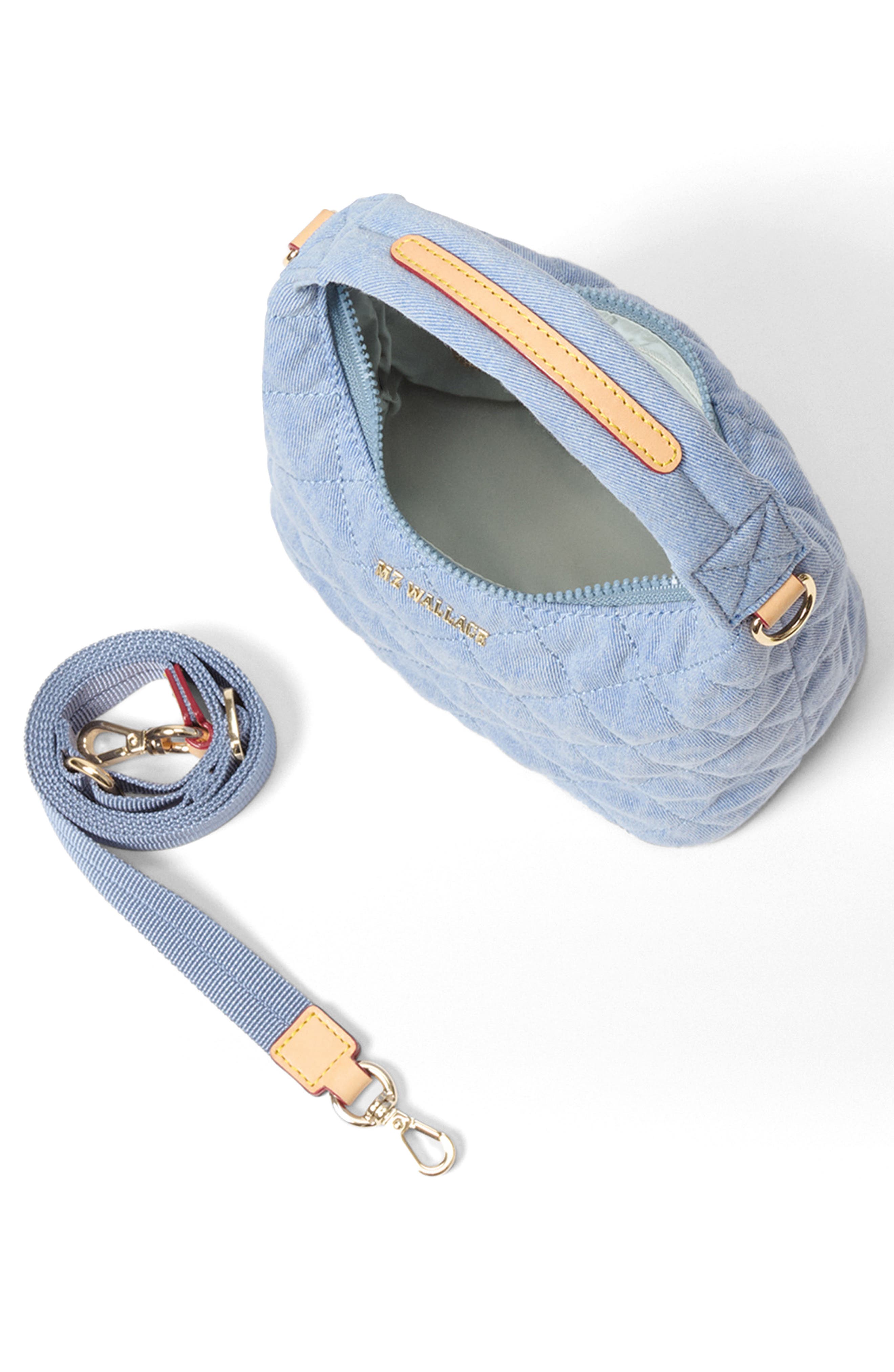 MZ Wallace Mini Metro Quilted Denim Hobo, Alternate, color, 