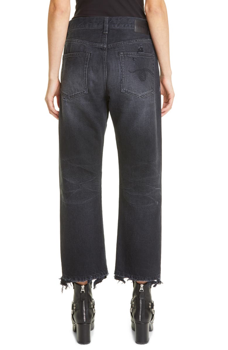 R13 Distressed Boyfriend Jeans, Alternate, color, Jake Black