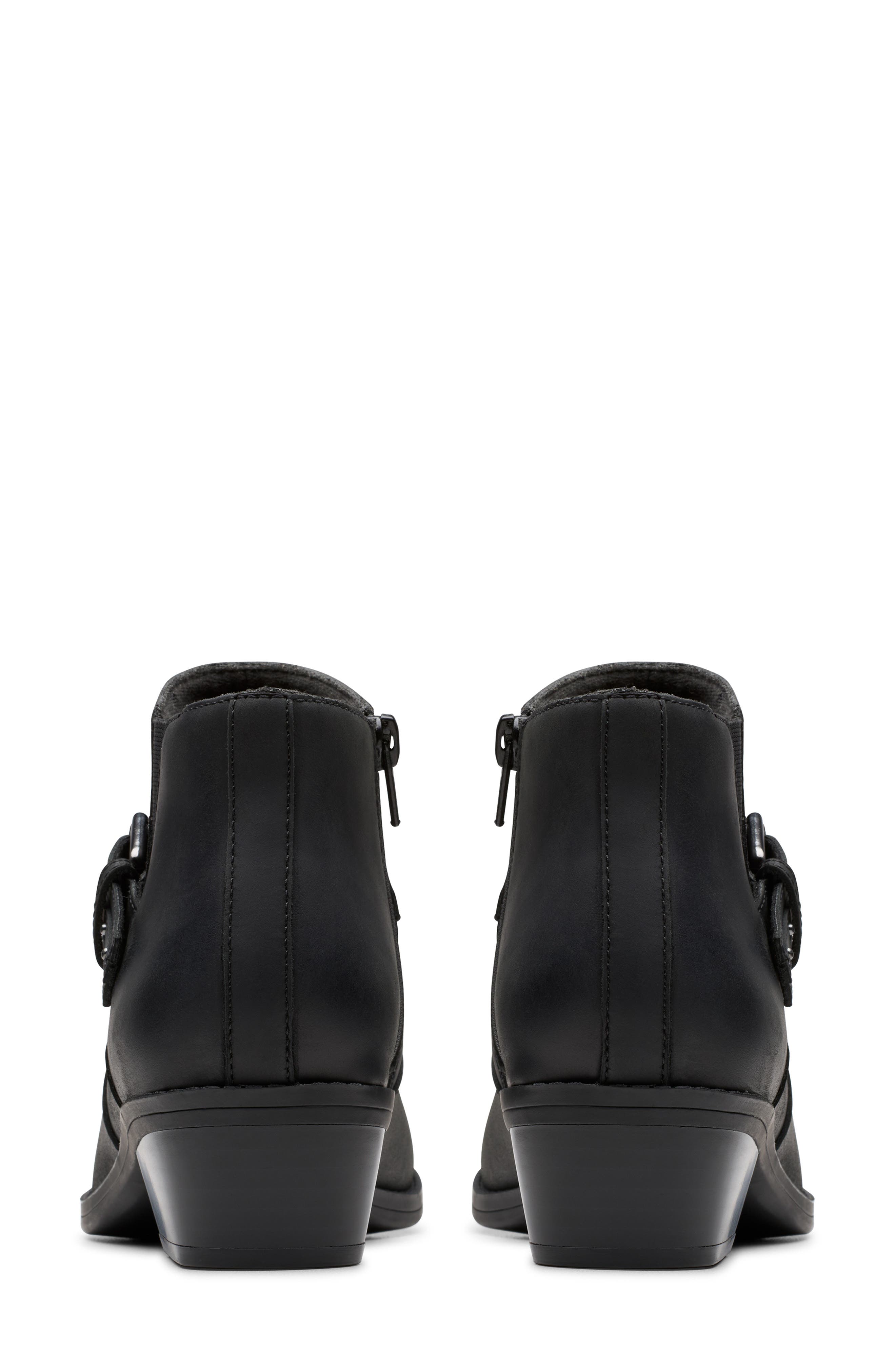 Clarks<sup>®</sup> Danyelle Wish Ankle Bootie - Wide Width Available, Alternate, color, Black Oily Leather