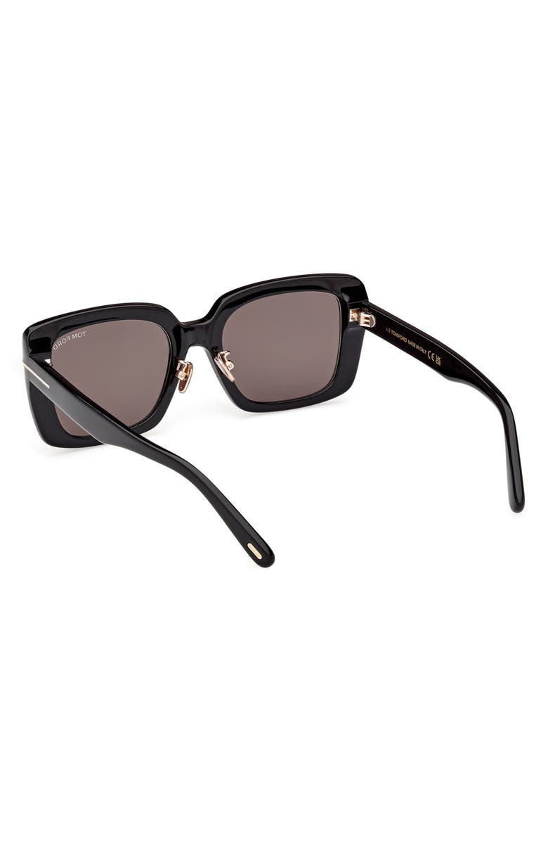 TOM FORD 54mm Square Sunglasses, Alternate, color, Shiny Black / Smoke